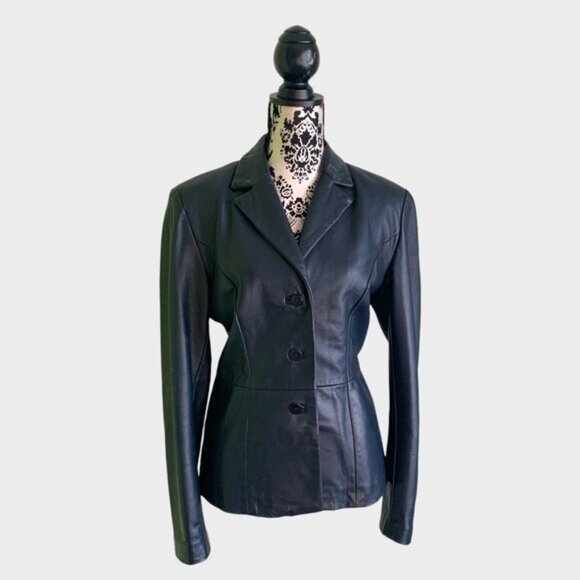 Danier Navy Leather Jacket - Picture 5 of 16